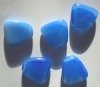 5 24x22mm Milky Blue Opal Flat Drop Nuggets